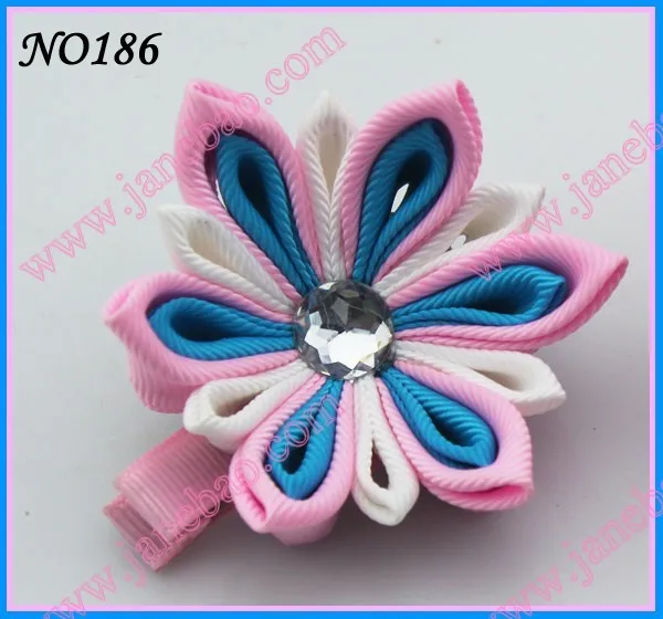 Новые 280 шт. " два слоя Kanzashi цветок заколки моды девушка Bow заколки