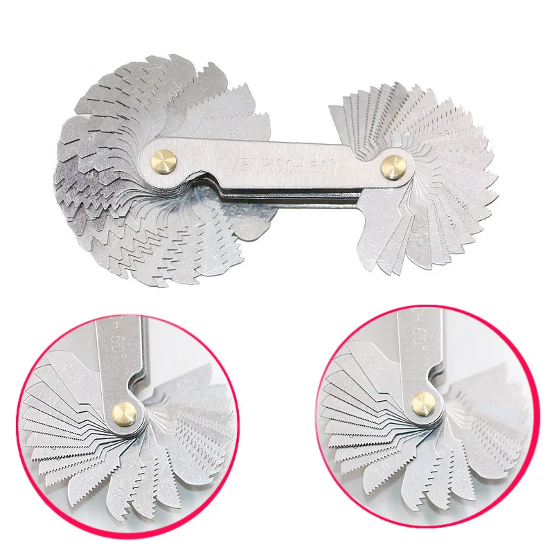 Thread Plug Gage Stainless Steel Metric American Screw Pitch 60 and 55 Degree Thread Measuring Gage Gauge