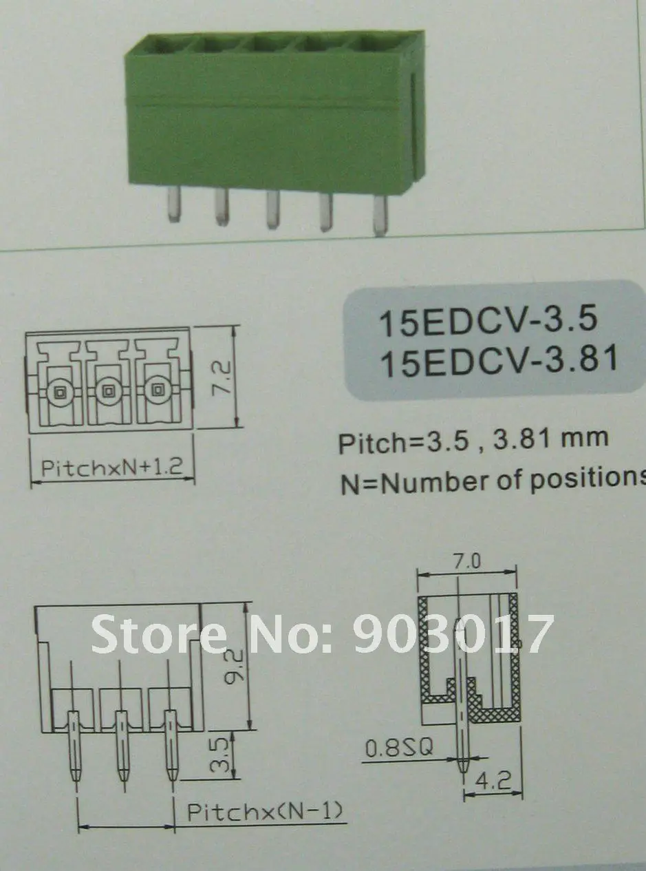 Шаг 3.5 мм 5pin/Способ Клеммная колодка Разъем зеленый цвет сменный Тип с Pin 120 шт