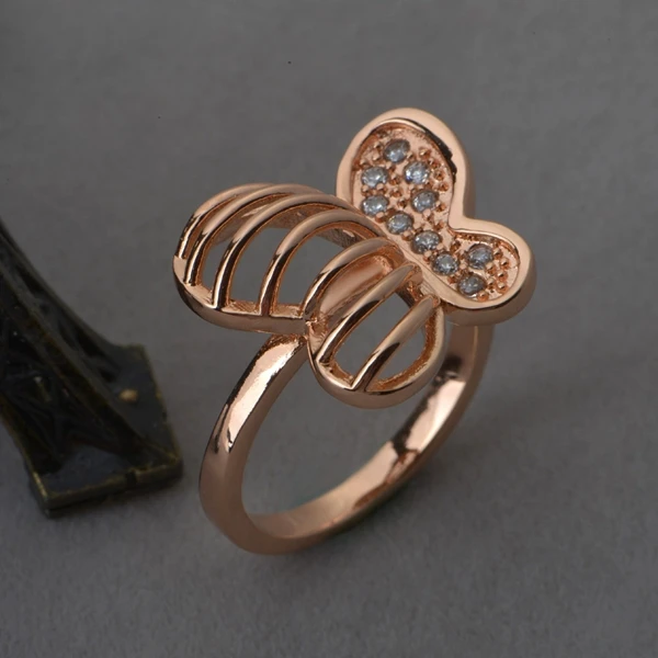 Винтажное обручальное кольцо бабочка Vlinders модные кольца с фианитами женские