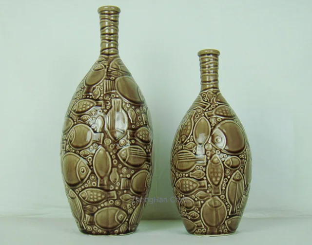 Классическая рыбки вен Керамика и фарфоровая ваза украшения. Книги по искусству и ремесла ручной работы Вырезка украшения ваза для цветов
