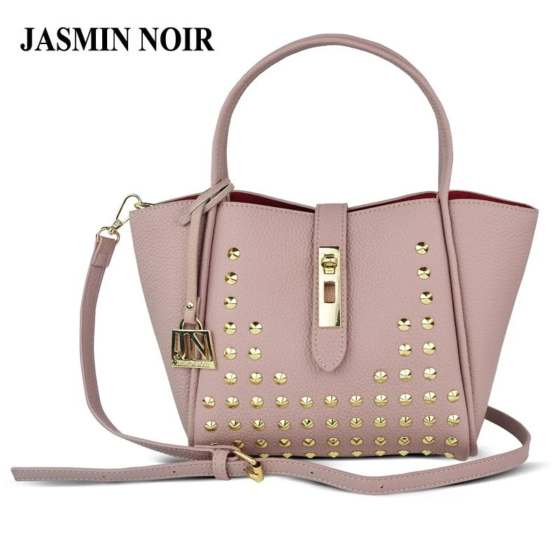 Prix pour JASMIN NOIR Marque 2017 Hiver Nouvelles Femmes En Cuir Sac À Main et Sac À Main Grand Fourre-Tout Sacs Rivet Designer Bandoulière sacs Prix pour JASMIN NOIR Marque 2017 Hiver Nouvelles Femmes En Cuir Sac À Main et Sac À Main Grand Fourre-Tout Sacs Rivet Designer Bandoulière sacs