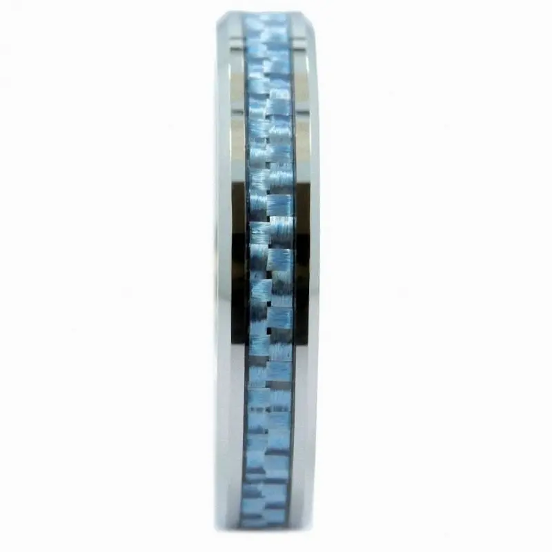 4 мм Ювелирные изделия из карбид вольфрама многоцветный углеродное волокно инкрустация заявление обручальное кольцо для женщин дамы серебряные ювелирные изделия