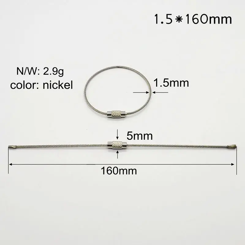 Outdoor Camping Multifunctional Steel Wire Rope Ring/Wire Key Chain manufacturer direct nickel plating hanging ring