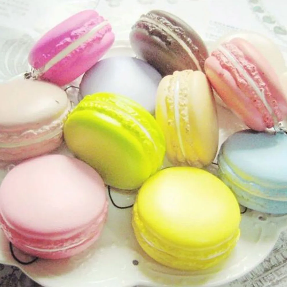 1Pc Color Random Kawaii Soft Dessert Macaron Charms Relieve Stress Toy