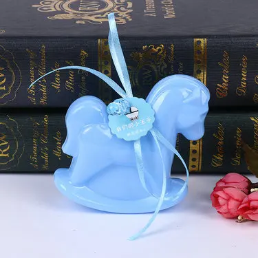 Новые модные коробки для конфет, изысканная креативная Свадебная коробка, цветная лошадка, подарочные коробки для детского душа - Цвет: blue