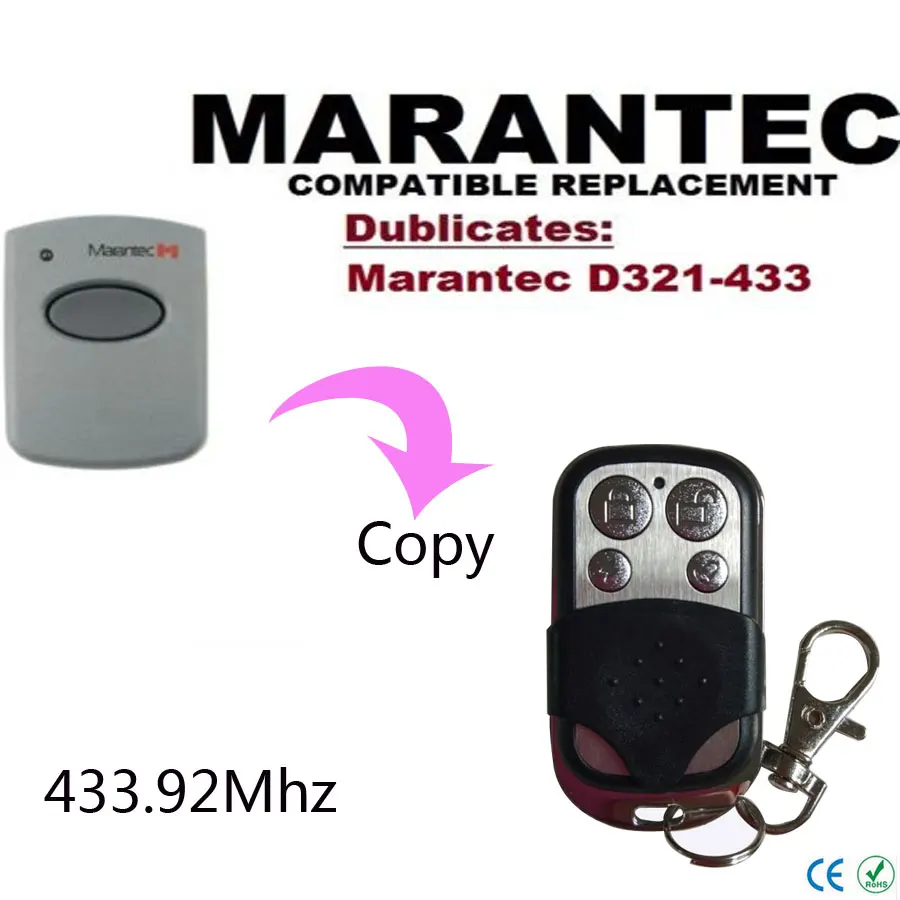 Скопируйте marantec D321 433.92 мГц двери гаража/ворота Дистанционное управление Дубликатор marantec D321 Дистанционное управление