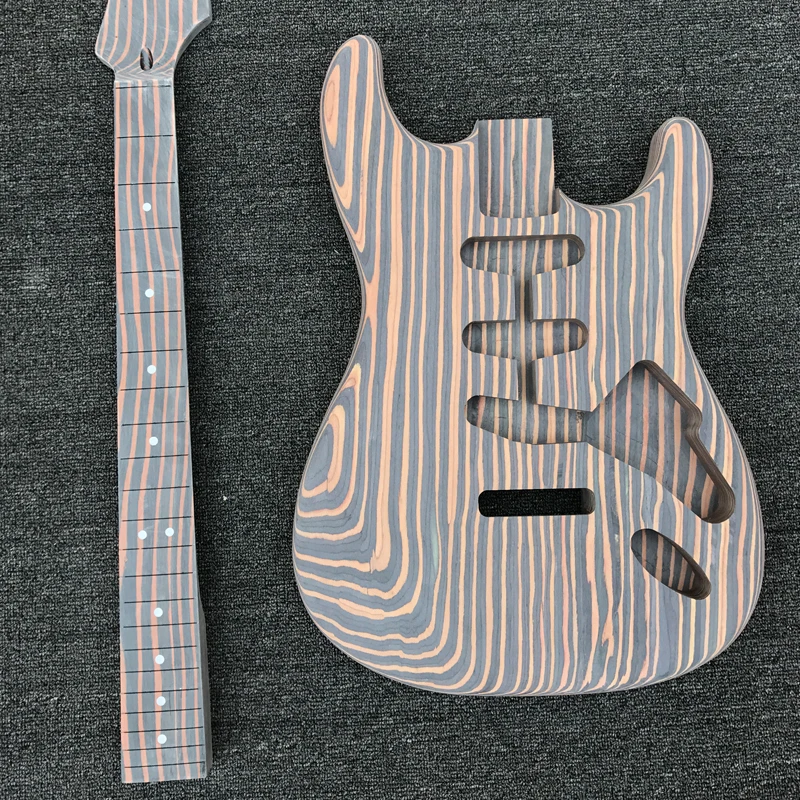 Zebrawood Electric Guitar Kit, Unfinished Guitar, Zebrawood body & neck