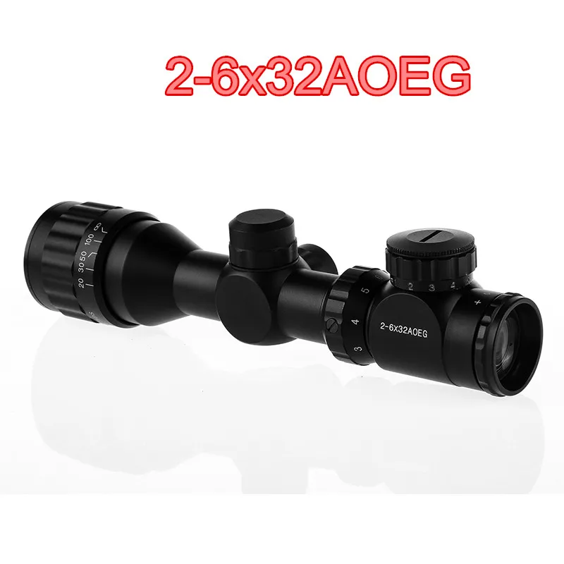

Airsoft Gun Hunting Reflex 2-6x32AOE Red Green Sight Rifle Scope Rail Mount 20mm For weapon gun