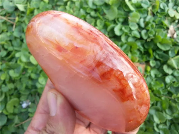 276g с натуральным красным агатом Хрустальная пепельница полированный Мадагаскар YL-J0694