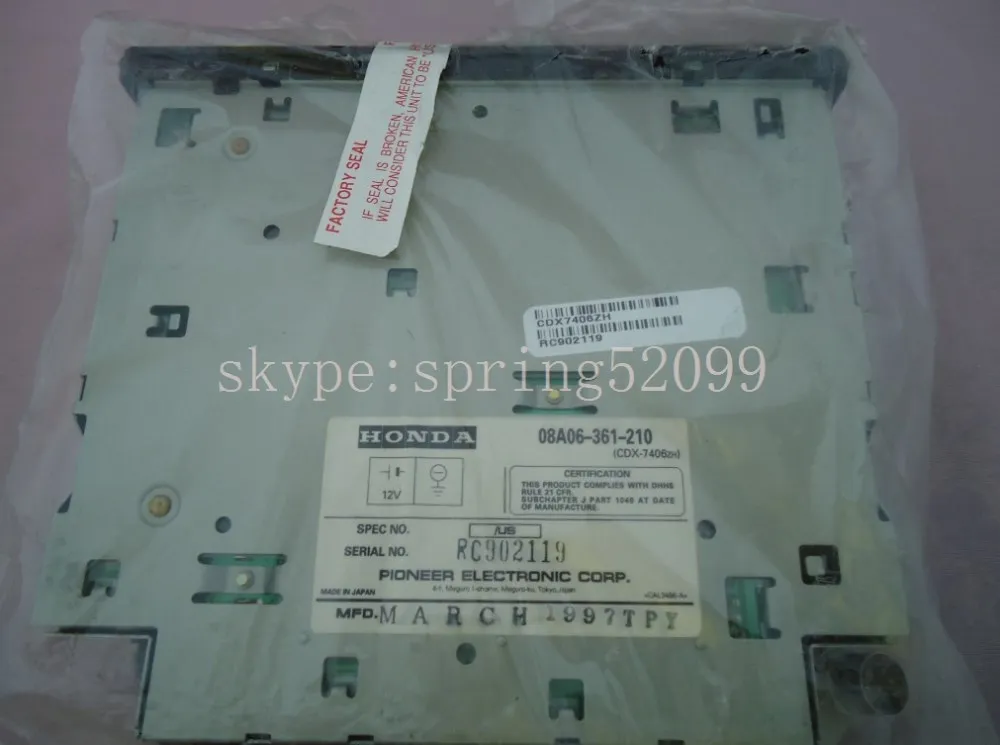Электронный CDX-7406ZH один cd радио для Honda08A06-361-210 accrod автомобиля тюнер 1997