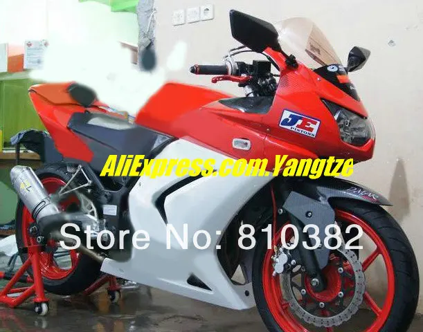 Литья под давлением обтекателя комплект для KAWASAKI Ninja ZX250R ZX-250R 2008 2012 ZX 250R EX250 08 09 10 11 12 красный белый набор обтекателей