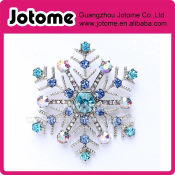 

Blue Snowflake Brooch, Winter Wonderland Wedding Jewelry Bridal Bouquet Snowflake Brooches, Crystal Snowflake Christmas Broaches