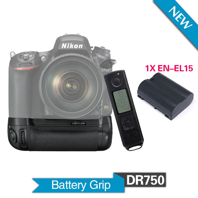 Майке MK-DR750 Батарейный блок с 1 шт. D750 EN-EL15 Аккумулятор для Nikon DSLR Камеры как MB-D16 с 2.4 Г Беспроводной Пульт Дистанционного управления