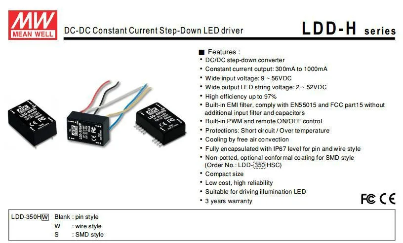 10 шт./лот Meanwell Ldd-700h светодиодный драйвер
