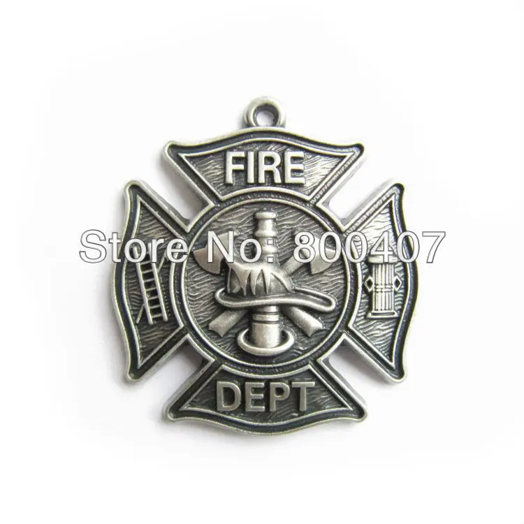 2013 New Silver Plate Firemen Firefighter Fire Dept Charm Pendant