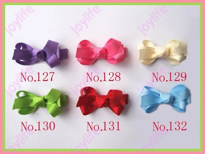 Новинка, 500 шт., 2 дюйма, модный мини-топ, Цветочные заколки для волос, разноцветные банты для волос для девочек