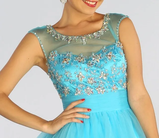 vestido de noiva, украшенные стразами; Симпатичные туфли Элегантные Формальные вечерние платье на выпускной короткие розовые синие тюлевые Платья для подружек невесты