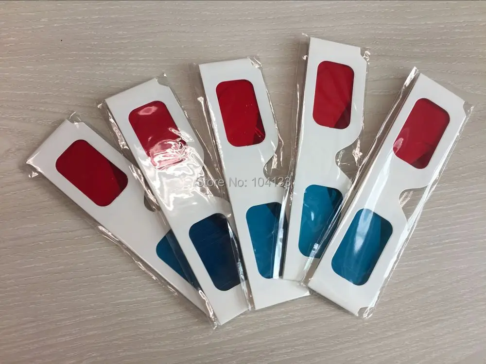 Hot Universal Paper Anaglyph 3D Glasses Paper 3D Glasses View Anaglyph Red Cyan Red/Blue 3D Glass For Movie EF Video