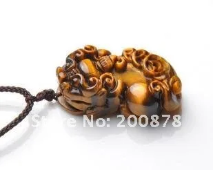 TSB0475 King камень-натуральный резные тигровый глаз Pixiu Good Fortune амулет lucky charm подвеска, 10 шт. в партии