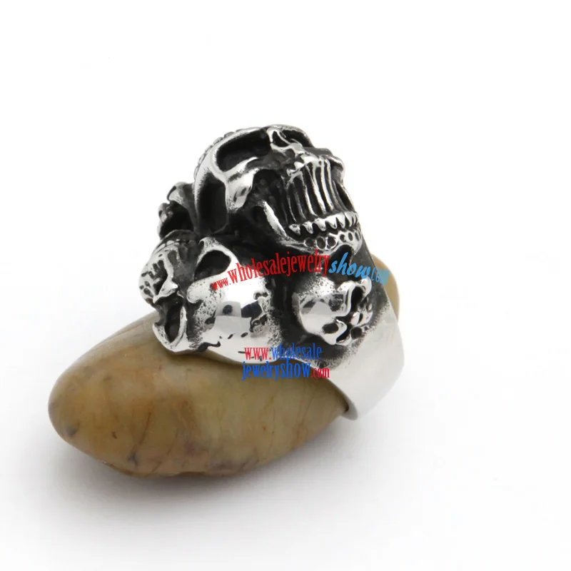 Multi-head Skull Ring Steel Jewelry for Men