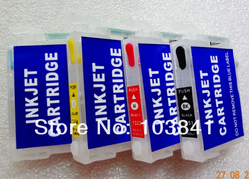 4 шт./лот T1351+ T1332 T1333 T1334 Refillable патрон чернил для принтера Epson Stylus T25 TX123 TX125 TX133 TX135 принтер с чипом