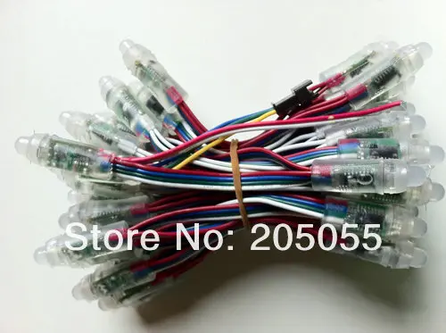 25pcs12mm WS2801 рассеянный свет rgb полный Цвет пикселей водонепроницаемый адресуемый светодиодный punctiform 25 узлов DC5V