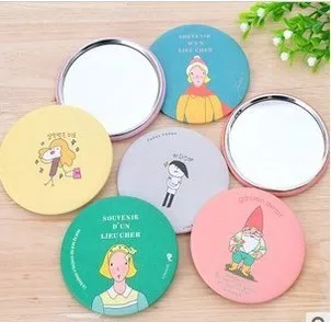 Trabalho ao Vivo Bonito dos Desenhos Espelho de Maquiagem Espelho de Maquilhagem Doce Animados Portátil Pequeno Espelho Projeto Circular Mulheres Presente Atacado 6 High Quality Beleza e saúde