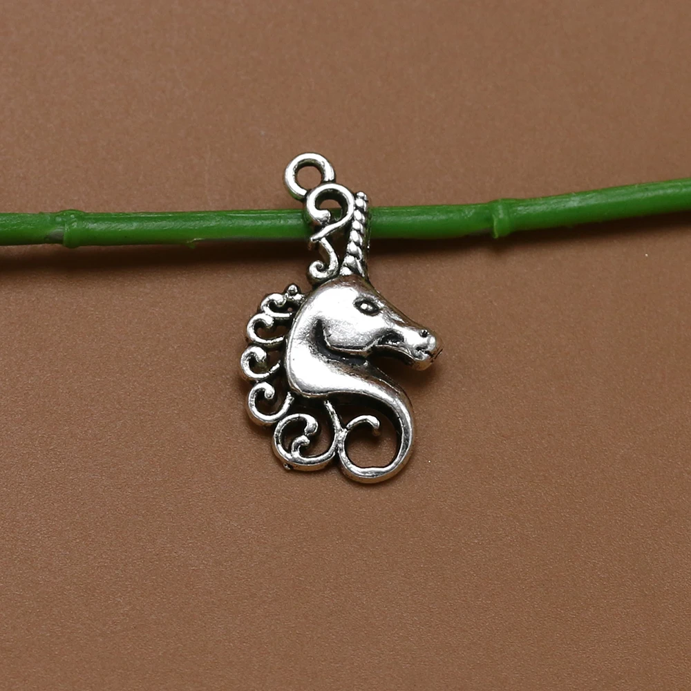 Античная аксессуары старину морской конек старинные сплав цинка единорог шарма