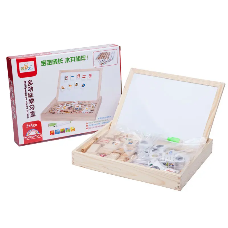 Деревянная многофункциональная обучающая двухсторонняя магнитная доска для рисования деревянная детская обучающая головоломка игрушка