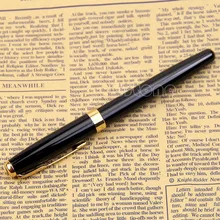 Новинка BAOER 388 черная металлическая перьевая ручка перьевая средняя Золотая отделка Зажим для стрел