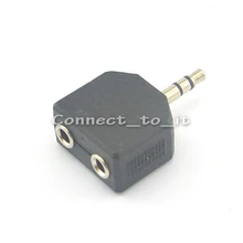 100 Pieces 3 5mm Male To Two Female nickel plating Stereo 3 5mm Black Audio Headphone Splitter Earphone Adapter