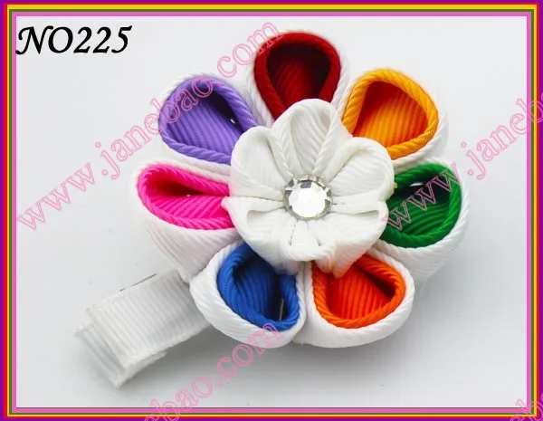 Новые 280 шт. " два слоя Kanzashi цветок заколки моды девушка Bow заколки