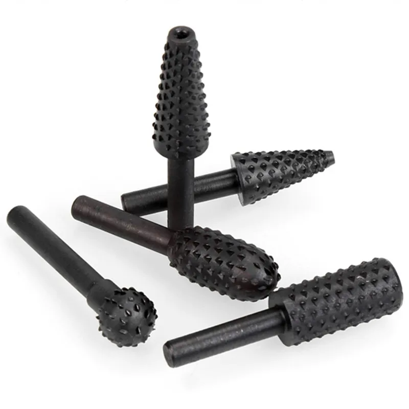 5pcs Carved Wood Drill Bit Carving Woodworking Rasp Electric Rotary