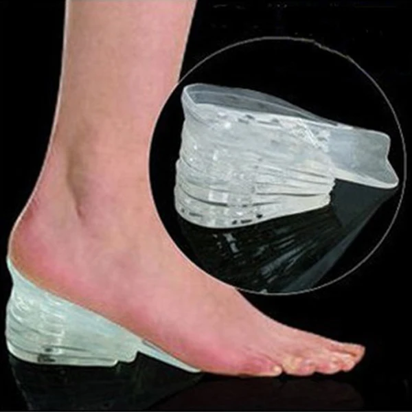 

150pcs/lot feet care adjustable taller insole silicone gel inserts lift shoe pads height increase comfortable