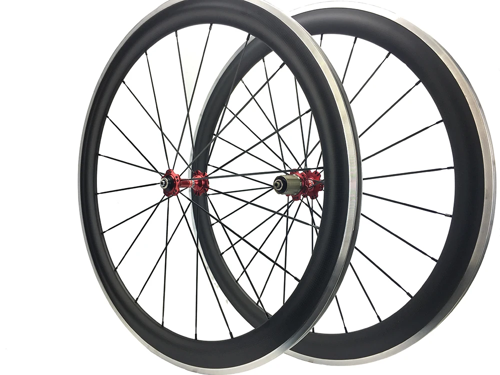 Carbon Bike 50mm Clincher Wheels Alloy Brake Surface Racing Bicycle