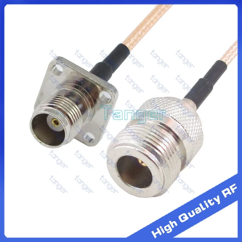

TNC female 4hole panel to N female with RG-316 RF Coaxial Pigtail Jumper cable 6" 15cm Tanger High Quality RF cables