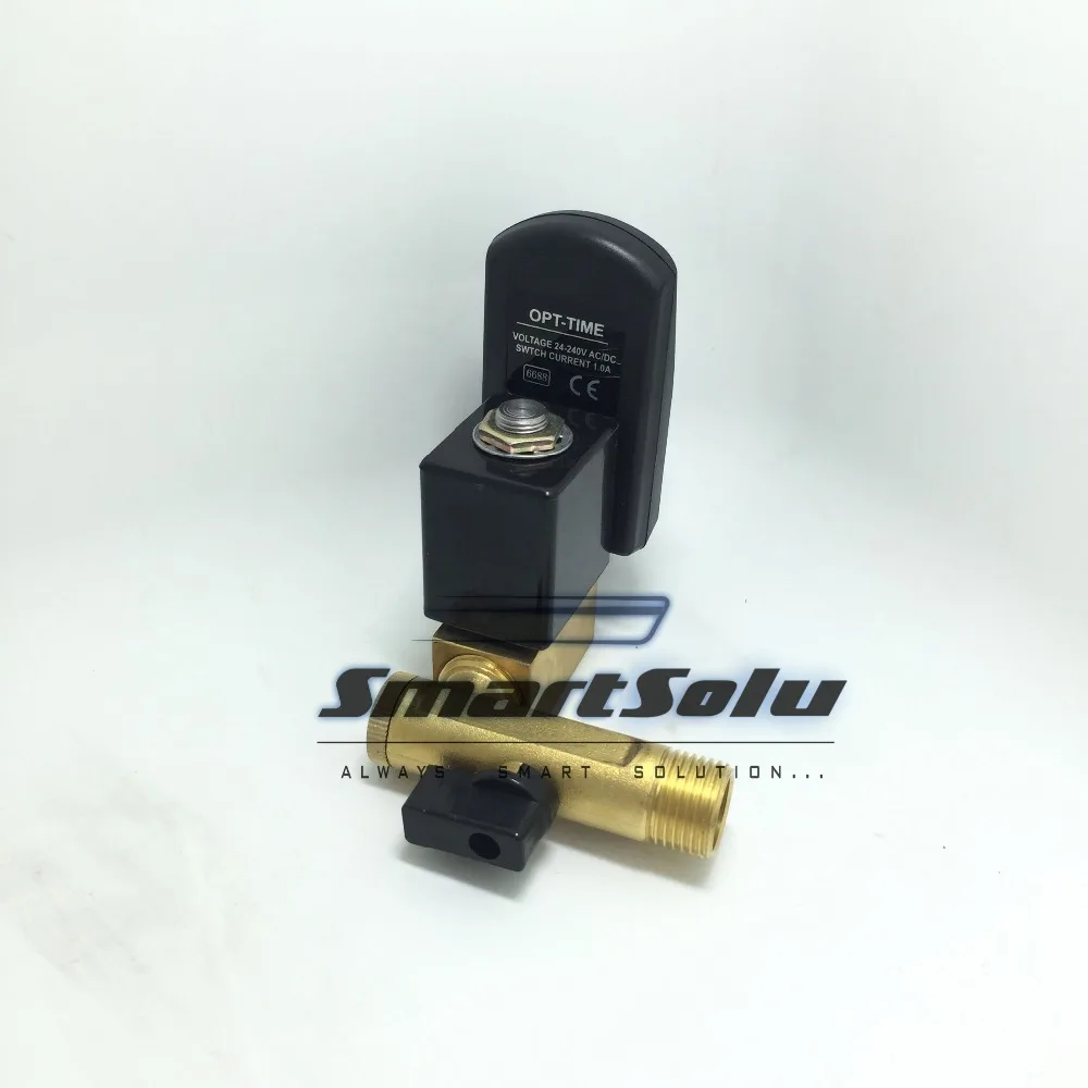 Высокое качество 1/2 ''Электрический сливной таймер клапан 24-230 V с латунным штуцером DC24V AC110V или AC220V EDV-15 с трубкой