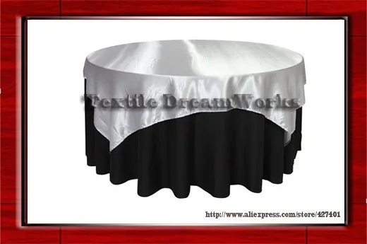 Лидер продаж 54x5" квадрат серебро атласная Наложение Для Скатерть Tablecover/для свадьбы
