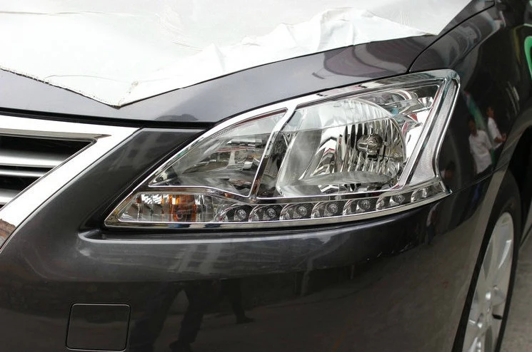 Для Nissan Sentra 2013 ABS хром головной светильник крышка лампы отделка