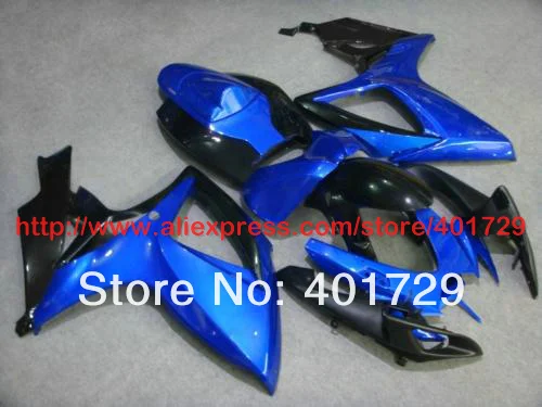 Изготовленные на заказ Обтекатели для Suzuki GSXR-600 750 GSX-R600 R750 2006 2007 GSXR600/750 Глянцевая цвет синий, черный; Большие размеры 34–43 обтекатель комплект AW33