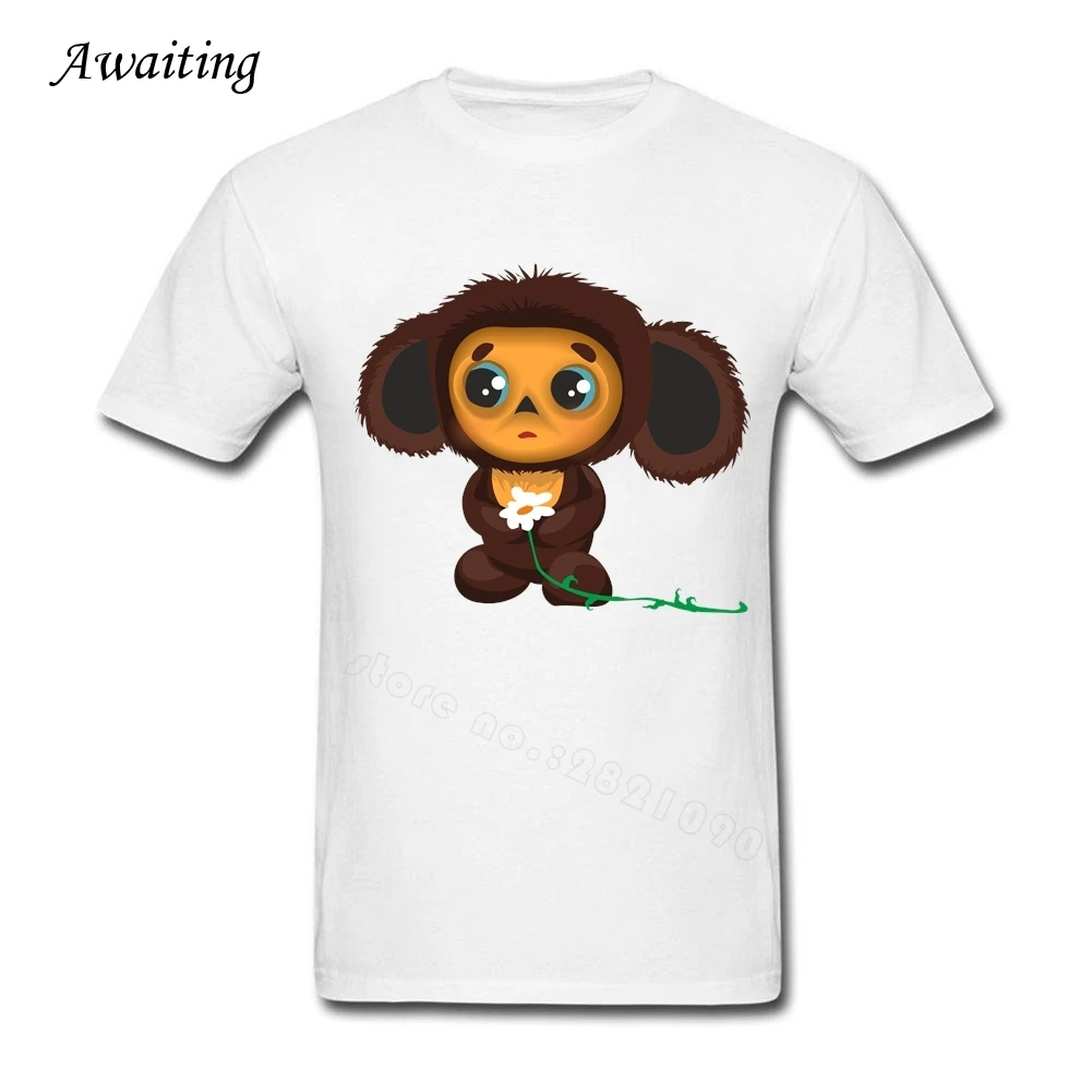Cheburashka Man T-Shirt Short Sleeve Fitness TShirt for Supper Size Brand Clothing 100%Cotton O-Neck Design Men Tee | Мужская одежда