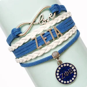 Браслет Infinity Love ZPB, браслет ZETA PHI BETA, подарок для мужчин, браслет на заказ, Прямая поставка - Окраска металла: rhinestone charm