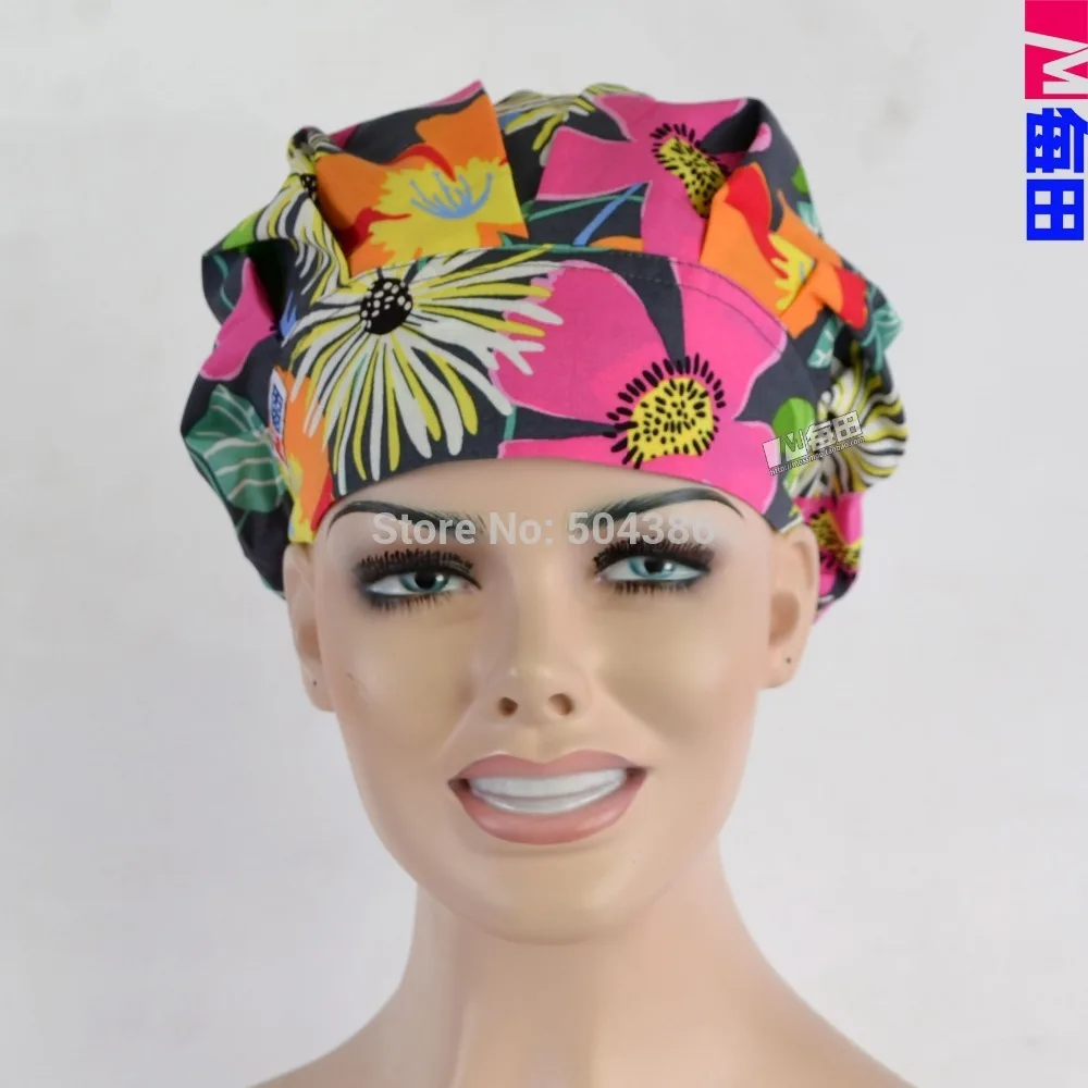 

NEW Surgical caps doctors and nurses cap and printed cotton cap long hair bouffant hat free shipping