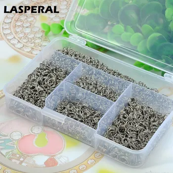 

LASPERAL 1Set(1700pcs-3000pcs) Silver Color Jump Rings Findings DIY Kit Box Sets Stainless Steel Split Rings Crafts Jewelry