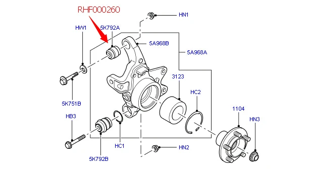 RHF000260 Автомобильная Задняя втулка кулака верхней втулки для Range Rover 02-09/10-12 Авто втулка запасные части Горячая китайский завод продвижение