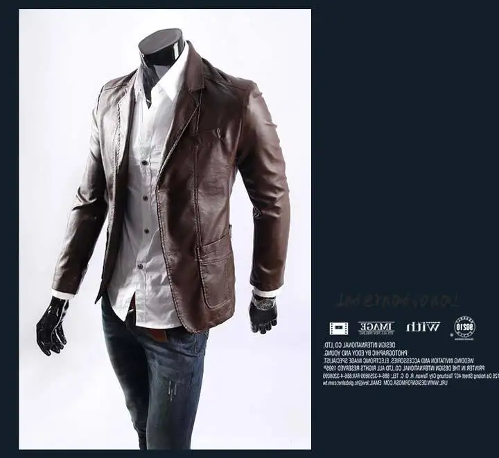 До 7XL, большой размер, кожаная куртка для мужчин, повседневный тонкий кожаный костюм, мужские брендовые Куртки из искусственной кожи, мужской водонепроницаемый Блейзер, пальто