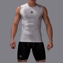 Cody Lundin Muscle Man Sports Set Fitness Men Sportswear Running Fitness Bodybuilding Clothing 2 pieces(Vest+Compression Shorts)