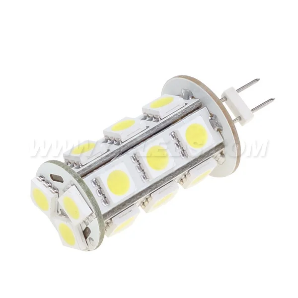 Бесплатная доставка теплый белый 3 Вт G4 18 светодиодные лампы SMD 5050 DC12V 360-396LM белый, 5 шт./лот лодка свет Matine свет