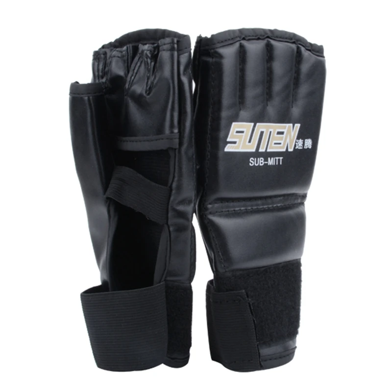 Бренд 1 пара черный Муай Тай тренировочный Пробивной мешок половина митенки